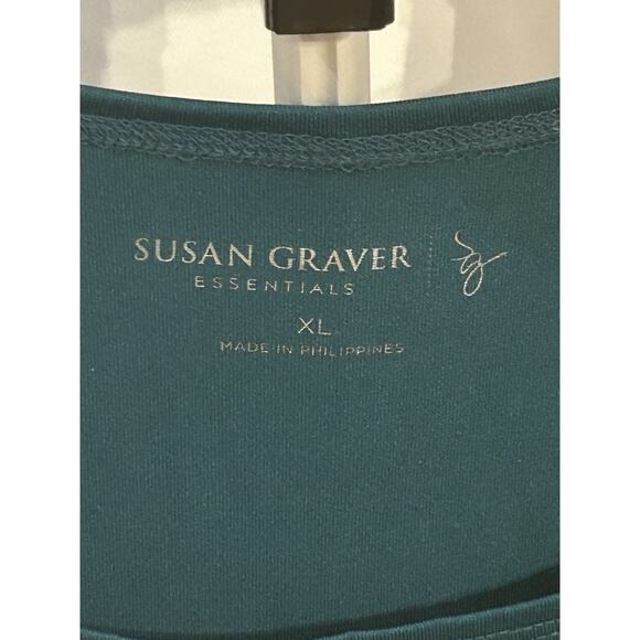 Susan Graver Essentials 2-pack Black & Teal Tank Top size XL - Picture 5 of 6